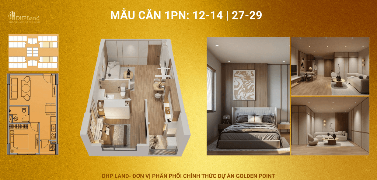 nhà ở xã hội golden point căn 1 phòng